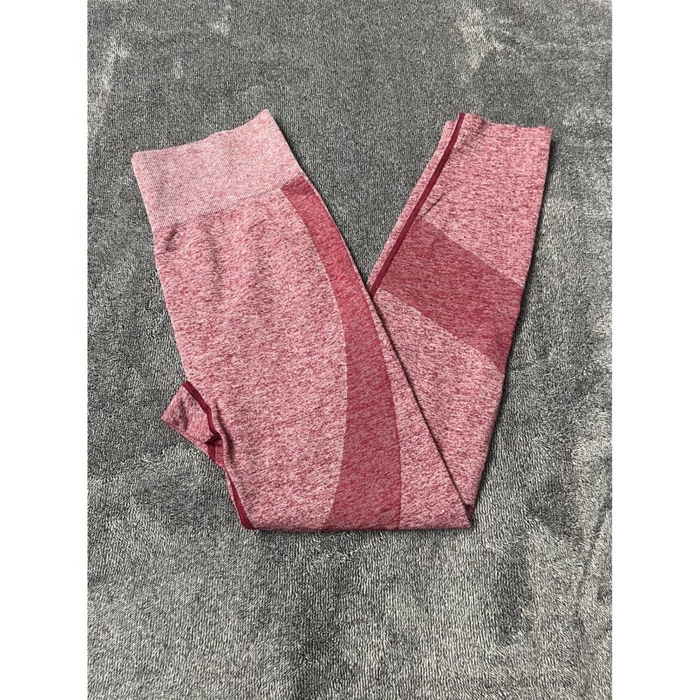 PINK Victoria's Secret Seamless Leggings Maroon Pink Marl High Waist Medium - Picture 4 of 8